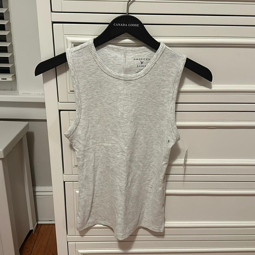 American Eagle Tank Top Light Gray Small